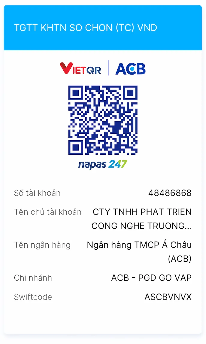 Mã QR thanh toán vào tài khoản Công Ty Trường Thịnh Group