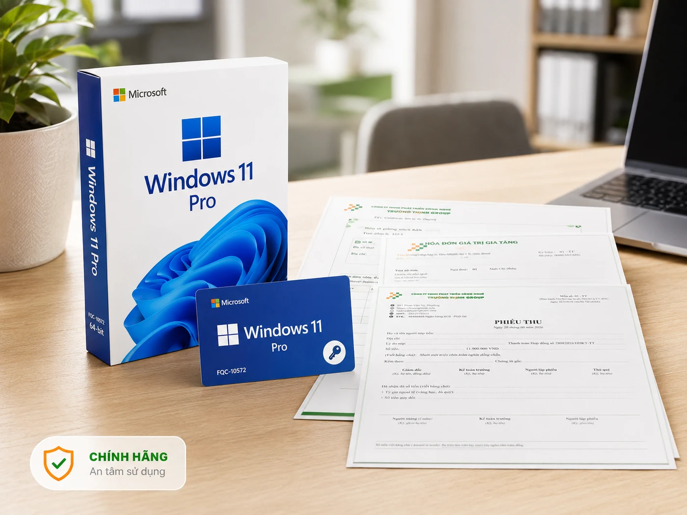 Windows 11 Pro bản quyền cùng hợp đồng, hóa đơn và chứng từ giao dịch